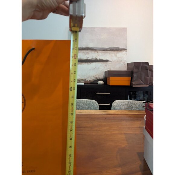 Hermes Orange Paper Shopping Tote Gift Bag With Handles 16x16x6 - Picture 9 of 10